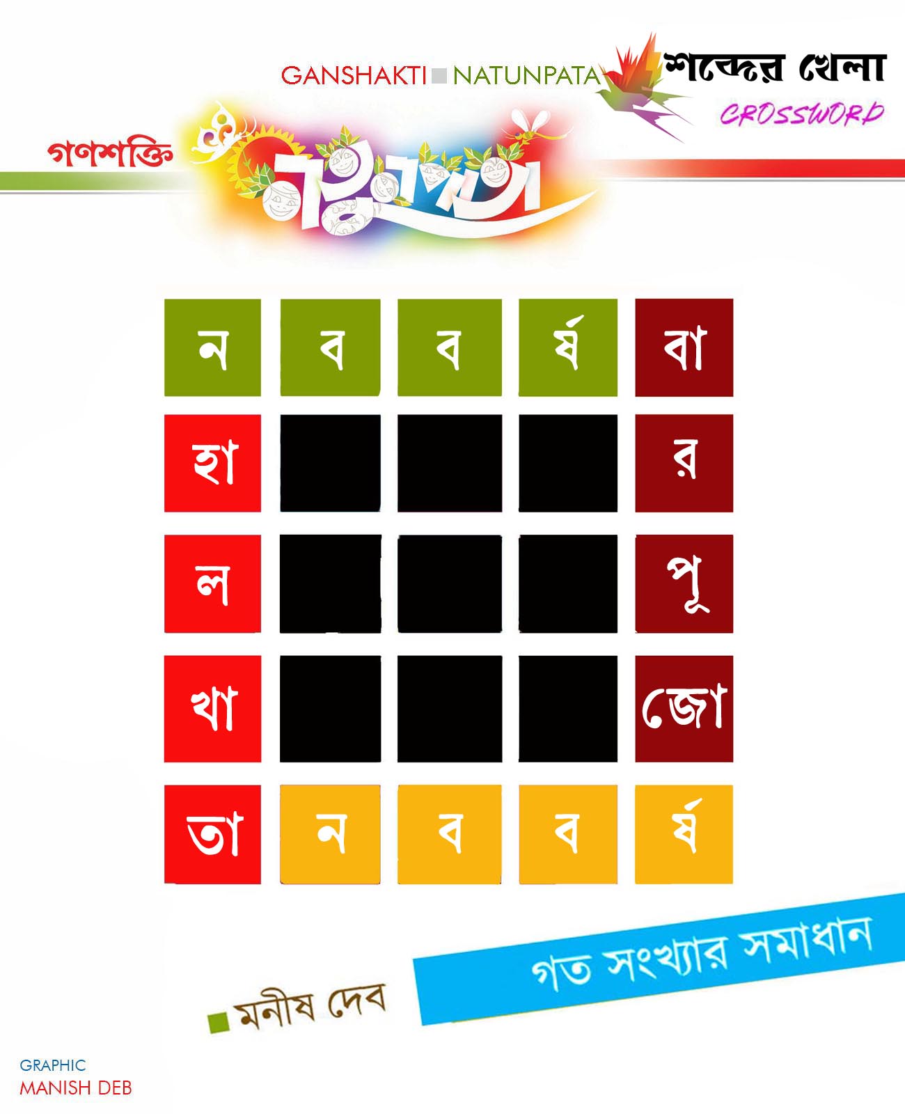 CROSSWORD   MANISH DEB  NATUNPATA  9 APRIL 2024  ANS